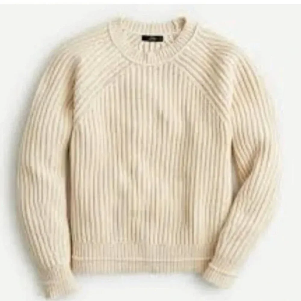 J. Crew AL762 Natural Ribbed crewneck sweater size XXS NWT